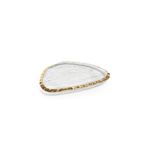 Small Organic Shape Plate with Gold Rim