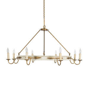 Special Order Ivory and Brass Chandelier
