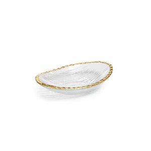 Small Textured Bowl with Gold Rim