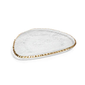 Large Organic Shape Plate with Gold Rim