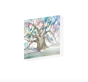 4x4 Colorful Oak Acrylic Block