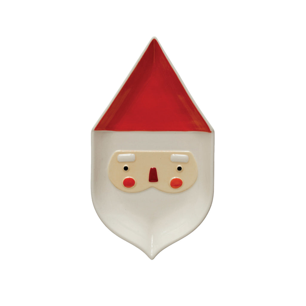 Stoneware Santa Shaped Platter – mint.