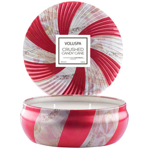 Crushed Candy Cane- 3 Wick Tin Candle