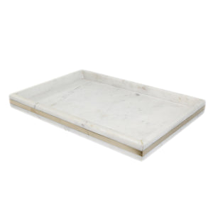 Marble Tray with Brass Inlay