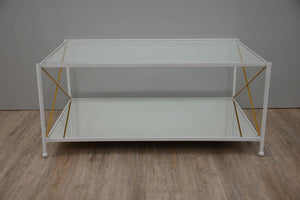 White and Gold Rectangle Coffee Table