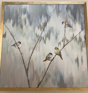 Framed Birds Print 40x40