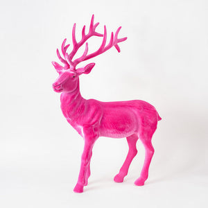 Flocked Deer, Pink 32"