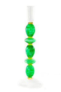 Stacked Disc Candlestick Green