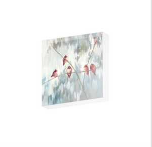 4x4 Red Birds 5 Acrylic Block