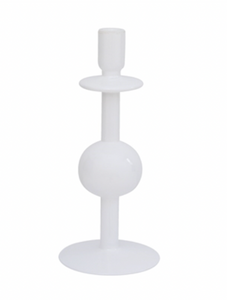White Candle Holder Recycled Glass Bulb