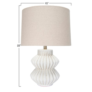 Distressed Table Lamp with Linen Shade