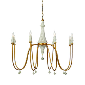 Special Order Brass and Bead Chandelier