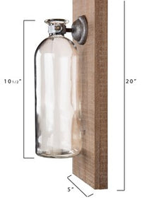 Wood Wall Decor w/ Glass Vase
