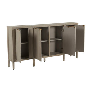 68” Grey Sideboard with Gold Trim